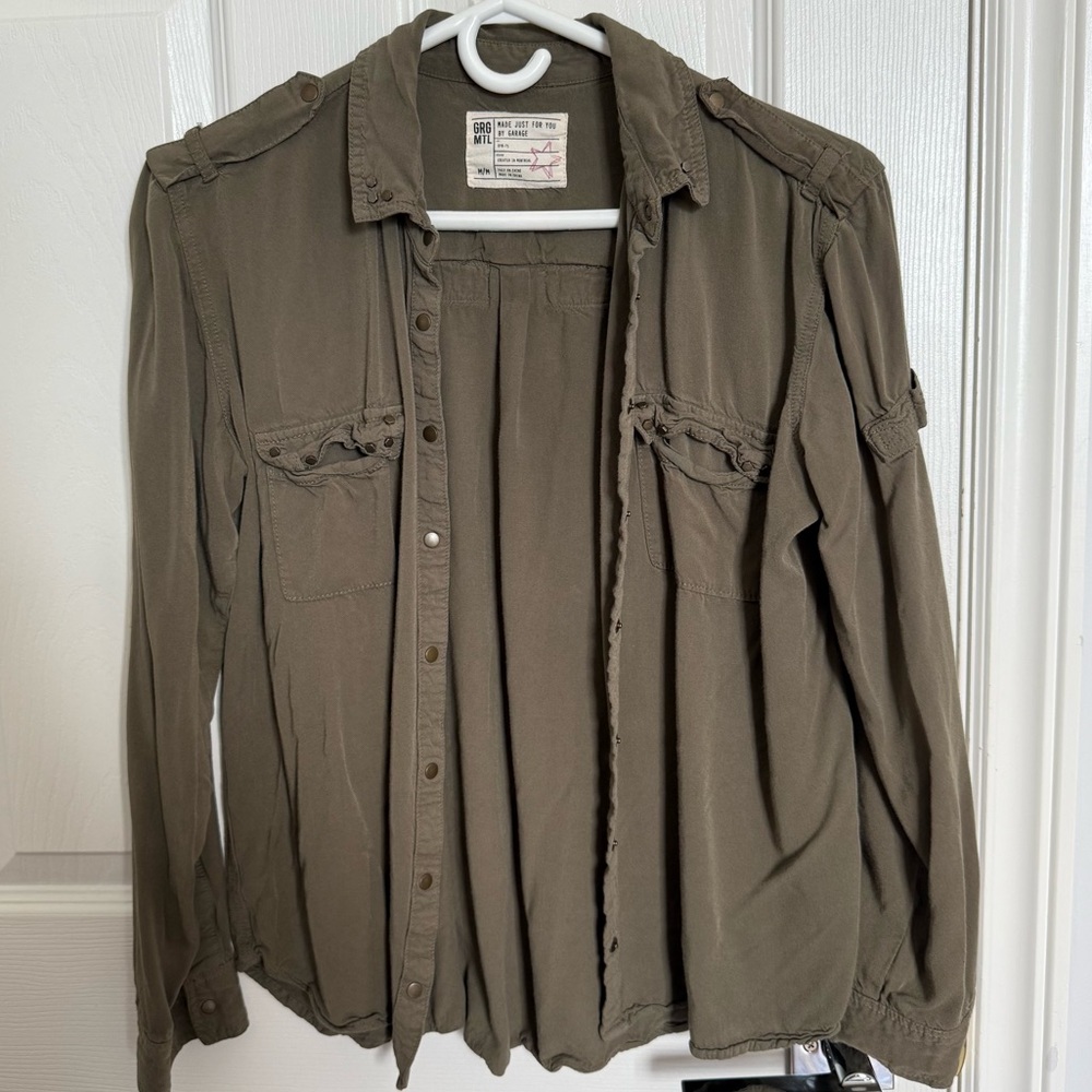 Army Green Garage Button up shirt